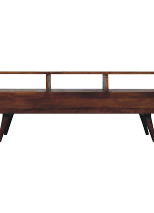 Trio Curved Chestnut Media Unit
