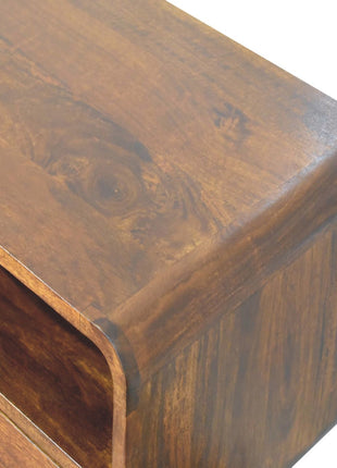 Triple Curved Chestnut Console Table