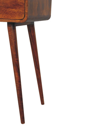 Triple Curved Chestnut Console Table