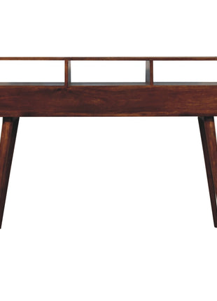 Triple Curved Chestnut Console Table