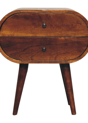 Large Chestnut Circular Bedside