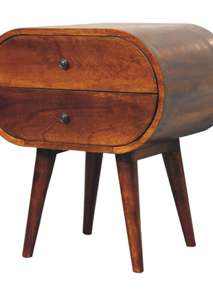 Large Chestnut Circular Bedside