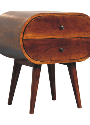Large Chestnut Circular Bedside
