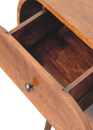 Large Chestnut Circular Bedside