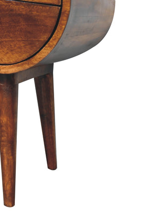 Large Chestnut Circular Bedside