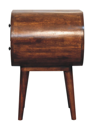 Large Chestnut Circular Bedside