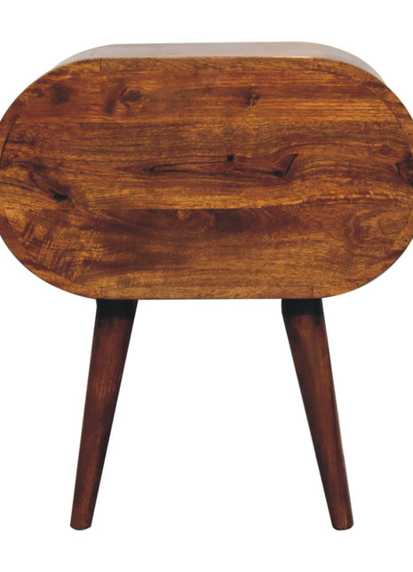 Large Chestnut Circular Bedside