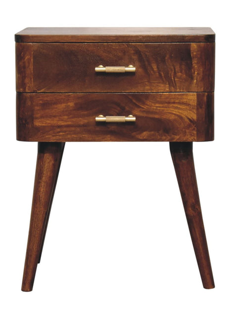 Chestnut T-Bar Nordic Bedside