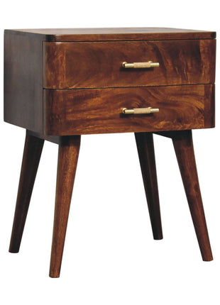 Chestnut T-Bar Nordic Bedside