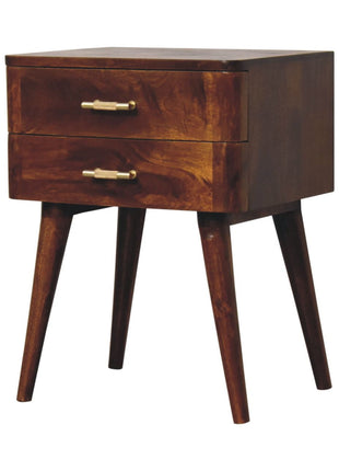 Chestnut T-Bar Nordic Bedside