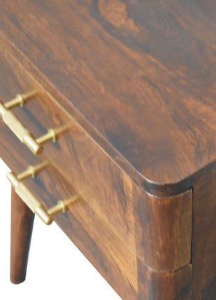 Chestnut T-Bar Nordic Bedside