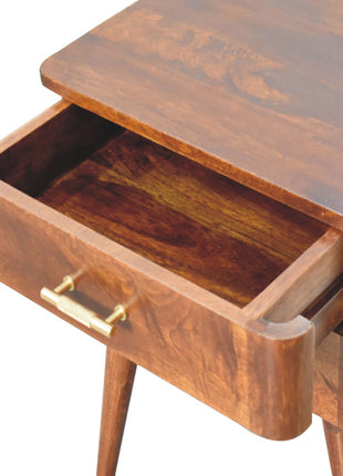 Chestnut T-Bar Nordic Bedside