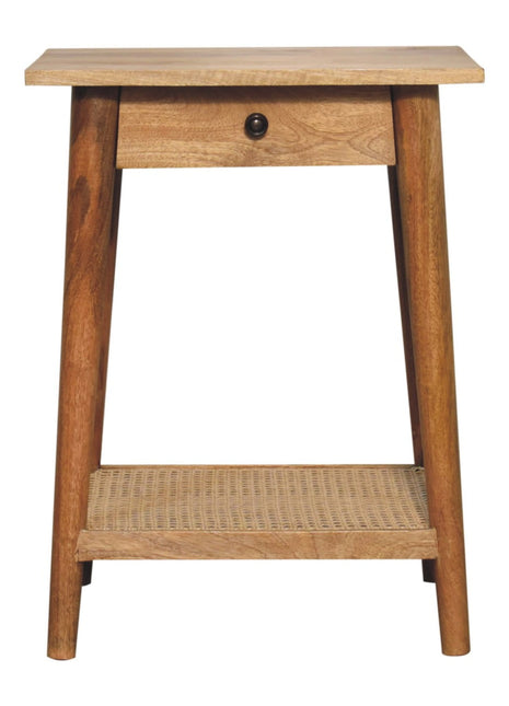Woven Solid Wood End Table