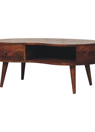 Large Chestnut Wave Coffee Table