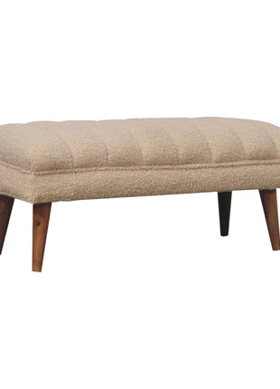 Cream Boucle Puffer Bench