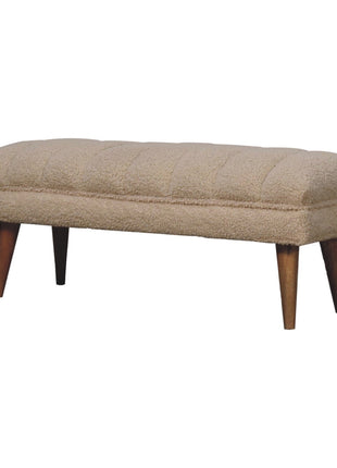 Cream Boucle Puffer Bench