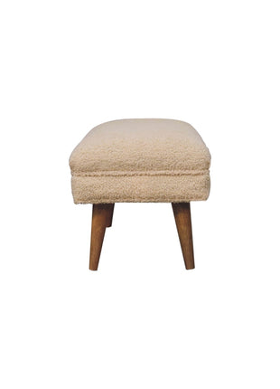 Cream Boucle Puffer Bench