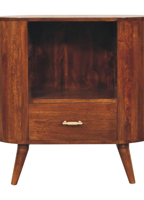 T-bar Cortez Chestnut Open Slot Cabinet