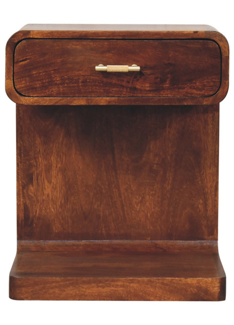 Chestnut T-Bar Rounded Bedside