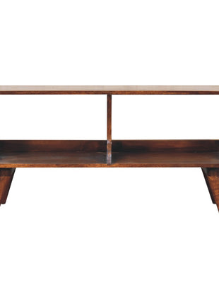 Curved Chestnut Double Slot Media Unit