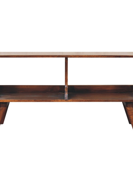 Curved Chestnut Double Slot Media Unit