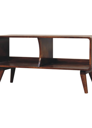 Curved Chestnut Double Slot Media Unit