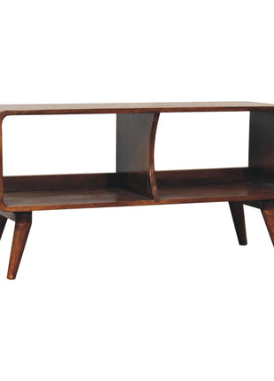 Curved Chestnut Double Slot Media Unit
