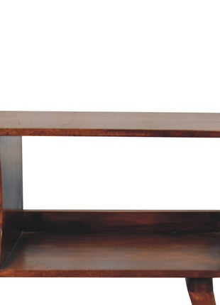 Curved Chestnut Double Slot Media Unit