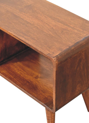 Curved Chestnut Double Slot Media Unit