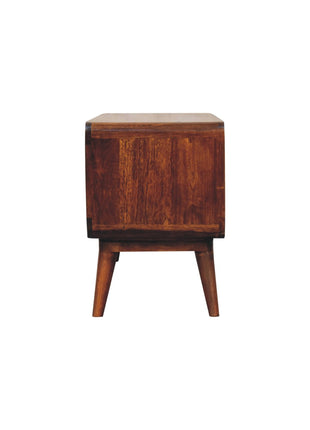 Curved Chestnut Double Slot Media Unit