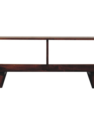 Curved Chestnut Double Slot Media Unit