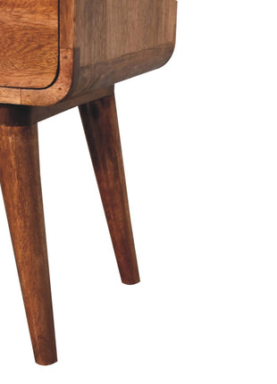 Curved Honey Caramel Bedside
