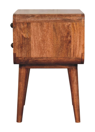 Curved Honey Caramel Bedside