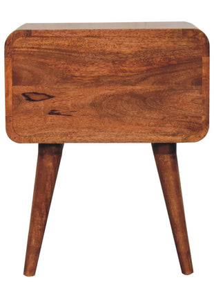 Curved Honey Caramel Bedside