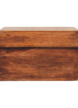 Curved Honey Caramel Wall Mounted Bedside with Open Slot