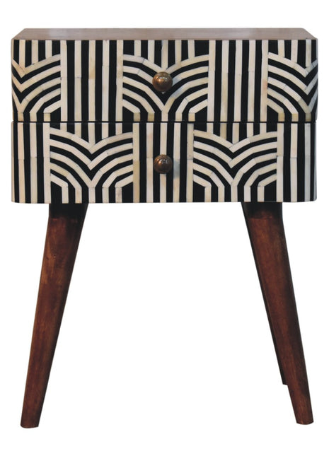 Honey Caramel Edessa Bone Inlay Bedside
