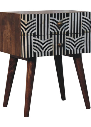 Honey Caramel Edessa Bone Inlay Bedside
