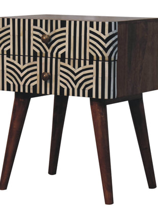 Honey Caramel Edessa Bone Inlay Bedside