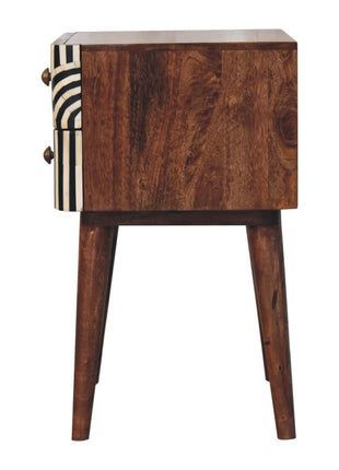 Honey Caramel Edessa Bone Inlay Bedside