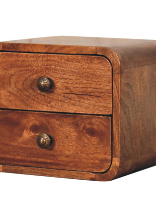 Mini Curved Honey Caramel Wall Mounted Bedside