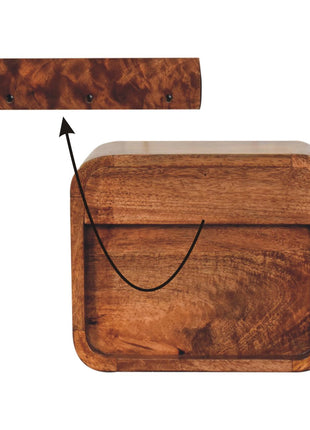 Mini Curved Honey Caramel Wall Mounted Bedside