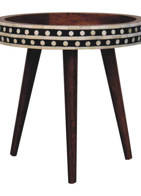 Honey Caramel Small Patterned Nordic Style End Table