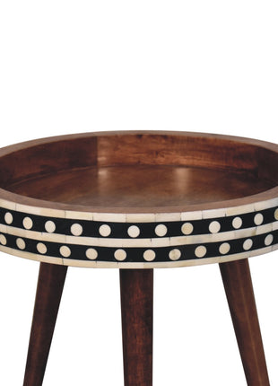 Honey Caramel Small Patterned Nordic Style End Table