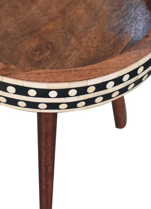 Honey Caramel Small Patterned Nordic Style End Table