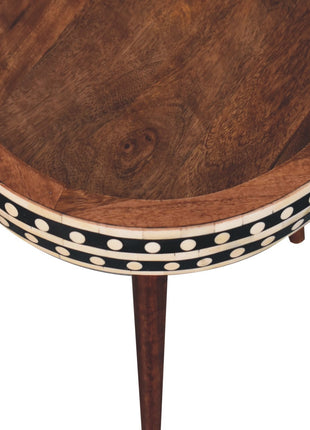 Honey Caramel Small Patterned Nordic Style End Table