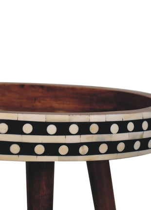Honey Caramel Small Patterned Nordic Style End Table