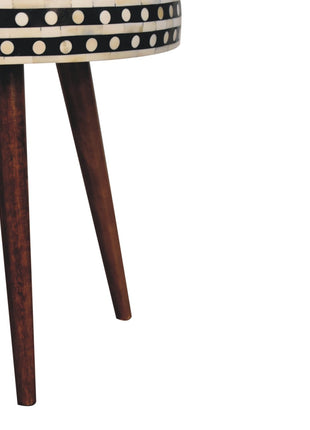 Honey Caramel Small Patterned Nordic Style End Table