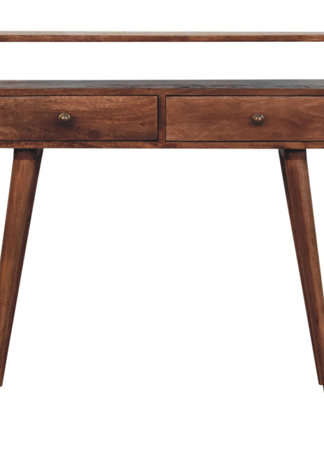 Curved Honey Caramel Console Table