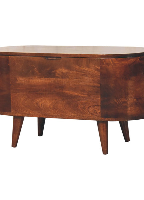 Curved California Walnut Blanket Box