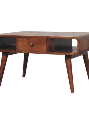 Curved Honey Caramel Coffee Table